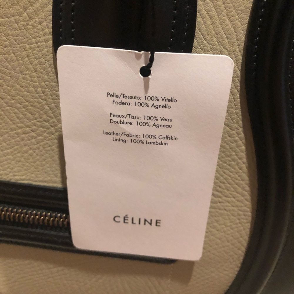 New Celine Mini Luggage tricolor leather tote - Picture 7 of 10